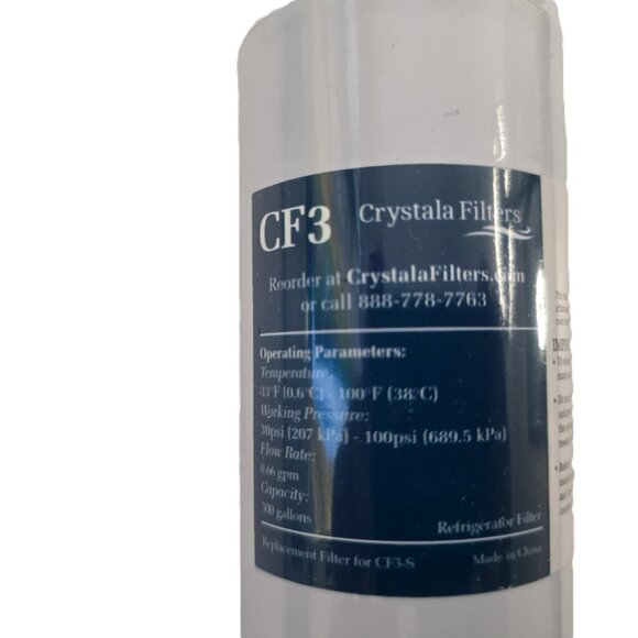 CRYSTALA CF3 Frigidaire Replacement Refrigerator Water Filter WF3CB NEW SEALED - Picture 7 of 8